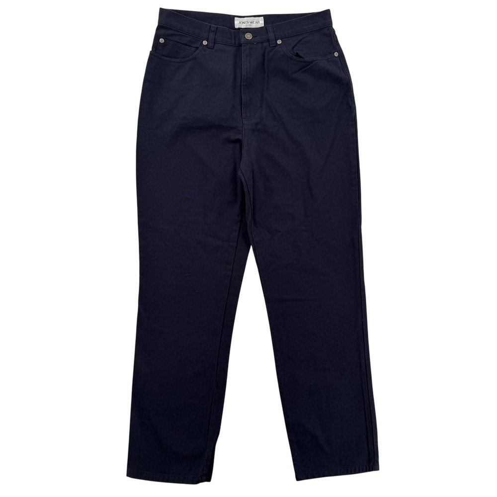 Jones Wear Sport Pants Womens Size 12‎ Blue High Rise Cotton Straight Classic